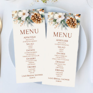 Winter Floral Pine Tree Bridal Shower Food Menu
