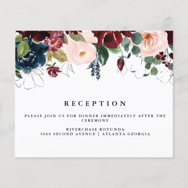 Winter Floral Reception Information Insert |Budget Flyer (Front)