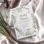 Winter Floral Snowflakes Bridal Brunch Invitation<br><div class="desc">Bridal brunch invitations featuring winter floral,  gold and silver snowflakes,  and leaves.</div>