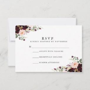 Winter Floral Watercolor RSVP Card