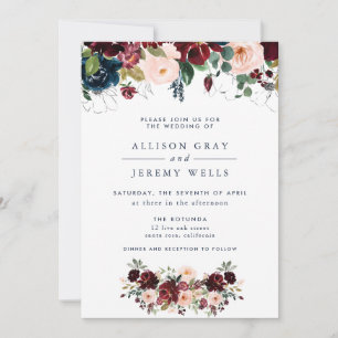 Winter Floral Wedding Invitation