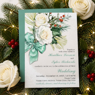 Winter Floral Wedding Invite