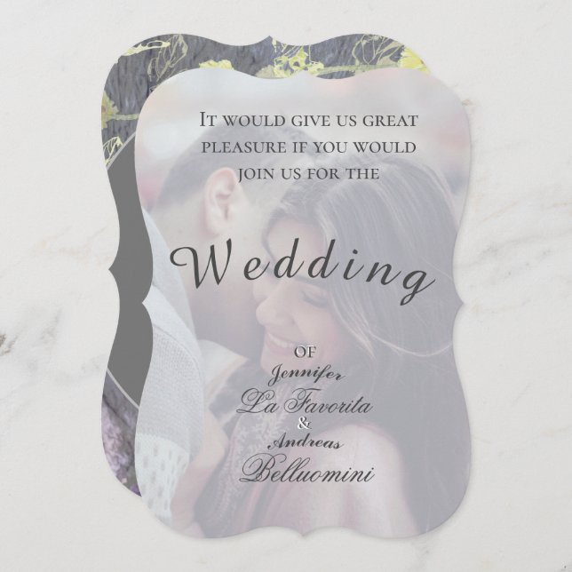 Winter Floral Wedding & Photo Invite (Front/Back)