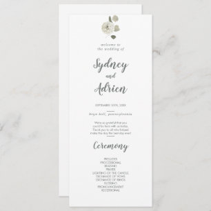 Winter Floral Wedding Program