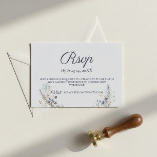 Winter Floral Wedding RSVP Card