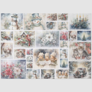 Winter Florals and Vintage Christmas for Decoupage Tissue Paper