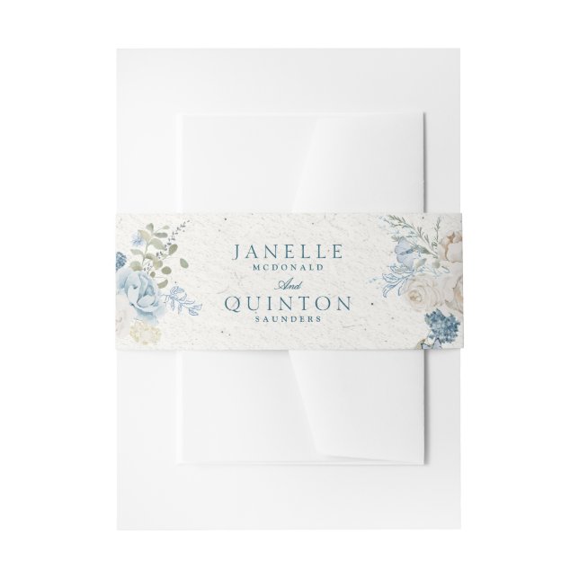 Winter Florals Cotswold Romantic Wedding Invitation Belly Band (Front Example)