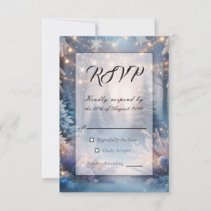 Winter Florals in Frosted Pines Wedding RSVP Card