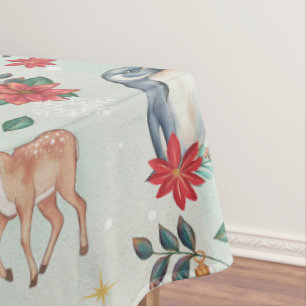Winter Florest Animals Christmas Pattern Tablecloth