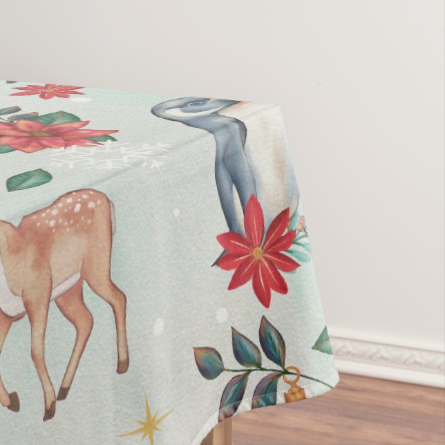 Winter Florest Animals Christmas Pattern Tablecloth (In Situ)