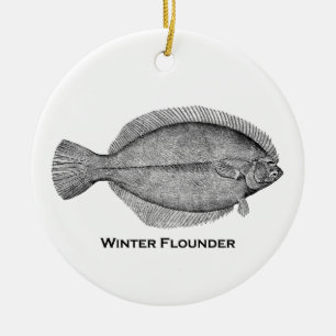 Winter Flounder Ceramic Ornament