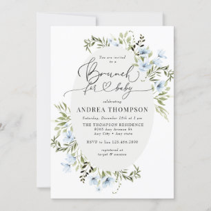 Winter Flowers Baby Brunch Invitation