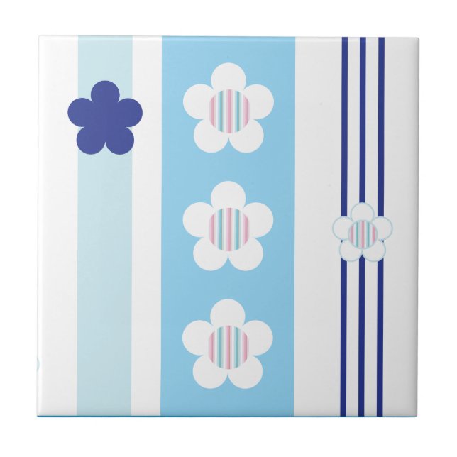 Winter Flowers Ceramic Tile (Front)