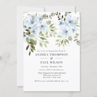 Winter Flowers | Engagement Party Invitations