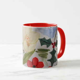 Winter Flowers & Holly Mug