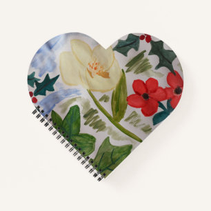 Winter Flowers & Holly Notebook