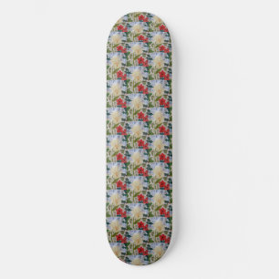 Winter Flowers & Holly Skateboard
