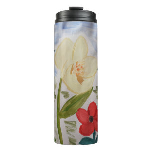 Winter Flowers & Holly Thermal Tumbler