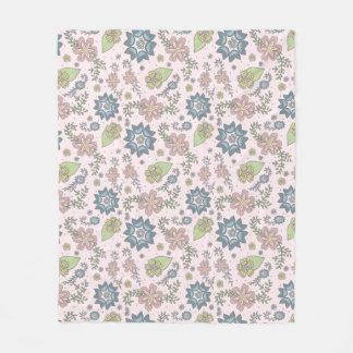 Winter Flowers in Pink Blanket