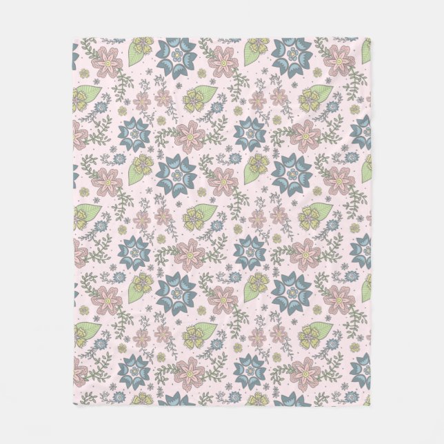 Winter Flowers in Pink Blanket (Front)