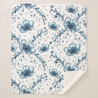 WINTER FLOWERS SHERPA BLANKET