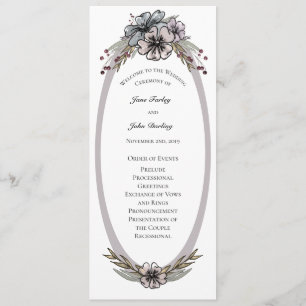 Winter Flowers Wedding Program