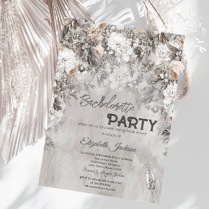 Winter Flowers Wonderland Bachelorette Invitation