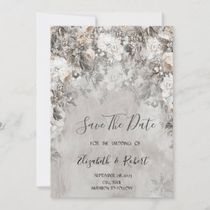 Winter Flowers Wonderland Save The Date