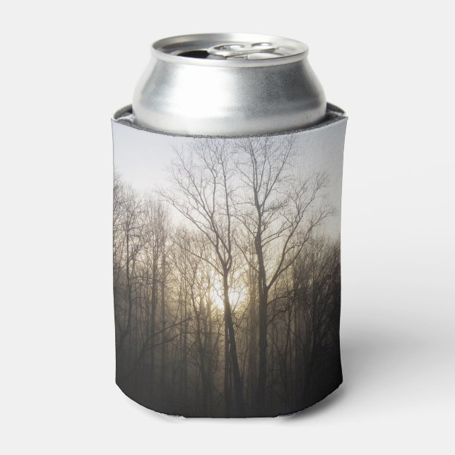 Winter Fog Sunrise Nature Photography Can Cooler (Can Front)