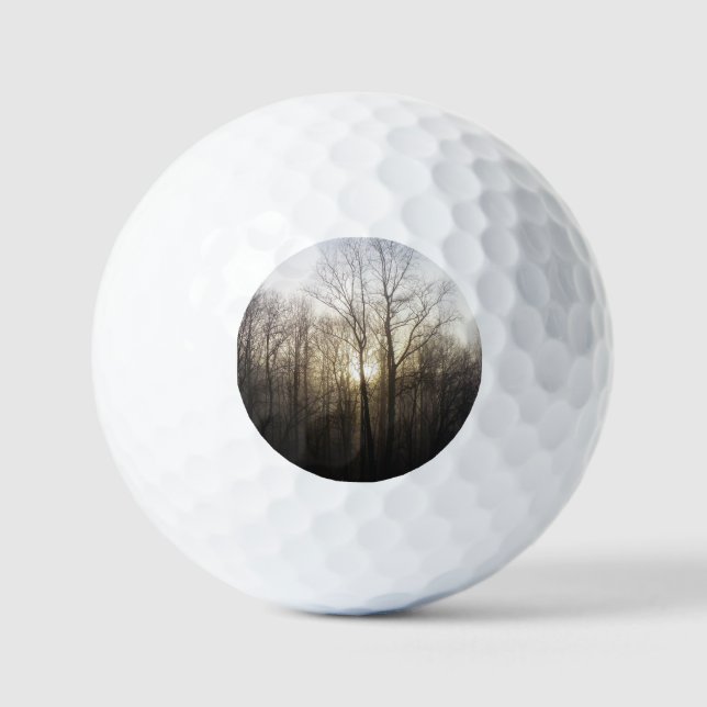 Winter Fog Sunrise Nature Photography Golf Balls (Front)