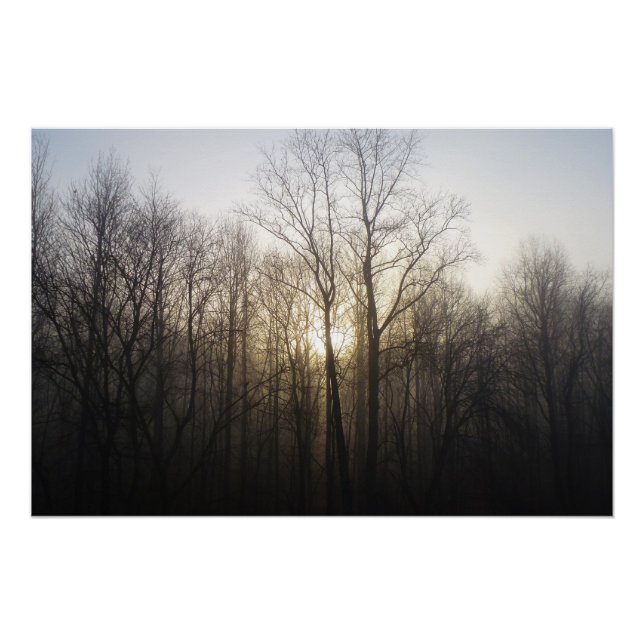 Winter Fog Sunrise Nature Photography Poster (Front)