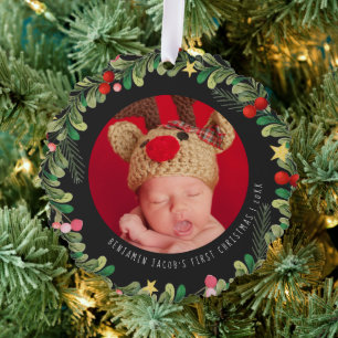 Winter Foliage   Baby's First Christmas Tree Decoration Card