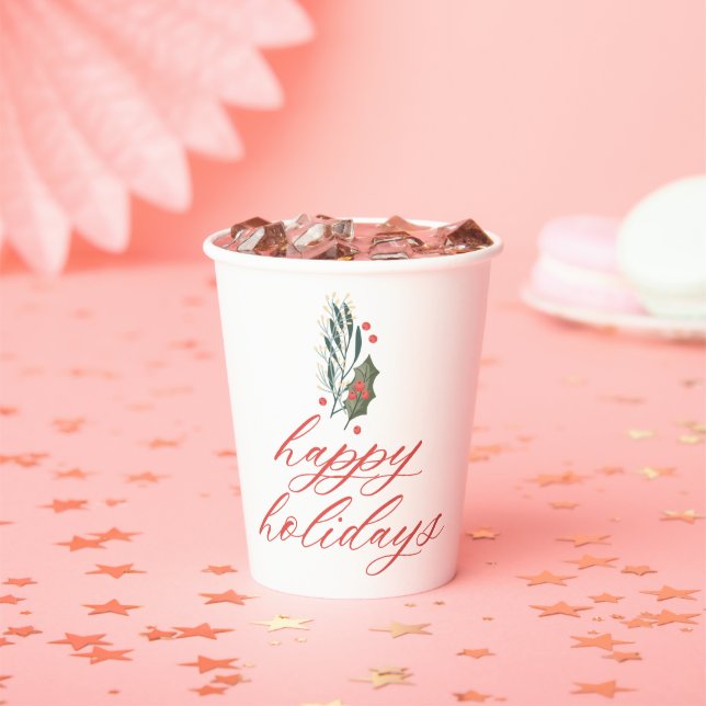 Winter Foliage Holiday Beverage Cups (Insitu)