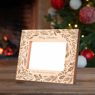 Winter Foliage Holiday Christmas Etched Frames