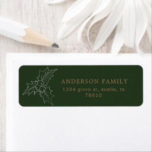 Winter foliage hunter and gold return address label