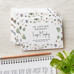 Winter Foliage Memorial Seed Packet Sympathy Favou Envelope