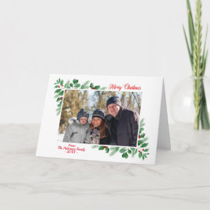 Winter Foliage Merry Christmas Photo Holiday Card