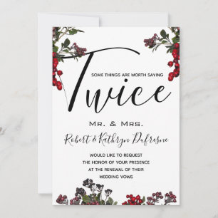 Winter Foliage Saying It Twice Vow Renewal Invitation