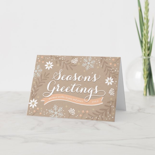 Winter Foliage Season's Greetings Holiday Card (Front)