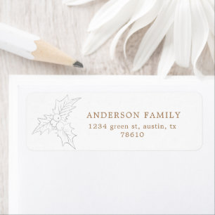 Winter foliage silver and gold return address label