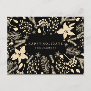 WINTER FOLIAGE WREATH   STYLISH HOLIDAY POSTCARD