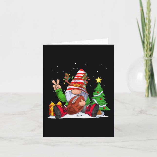 Winter Football Gnome Christmas  for Boys Kids  Card (Front)