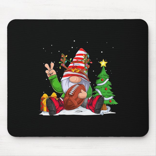 Winter Football Gnome Christmas  for Boys Kids  Mouse Pad (Front)