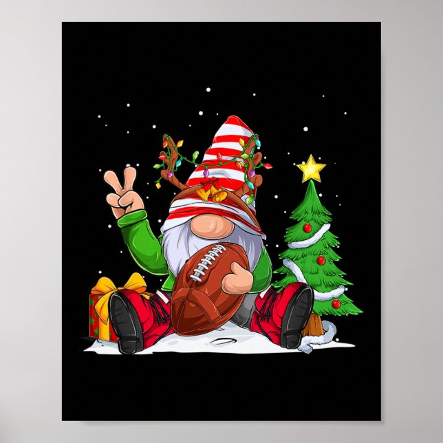 Winter Football Gnome Christmas  for Boys Kids  Poster (Front)