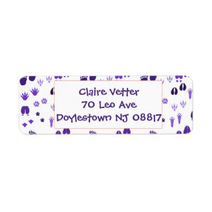 Winter Footprints Return Address Label