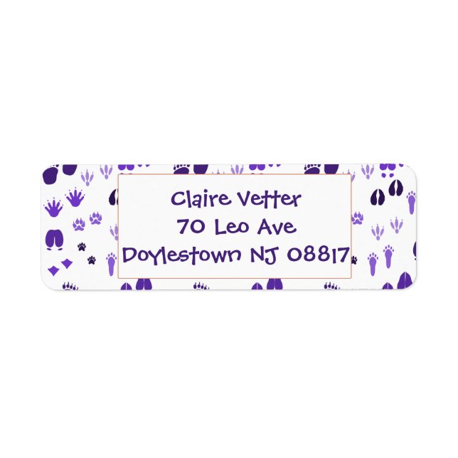 Winter Footprints Return Address Label (Front)