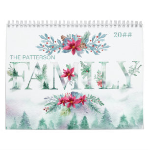 Winter Forest 2 Photos per Month Family 2022 Calendar