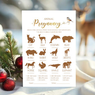 Winter Forest Animal Pregnancy Baby Shower Game Invitation