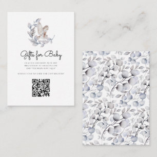 Winter Forest Animals Gifts Baby Shower QR Code Enclosure Card