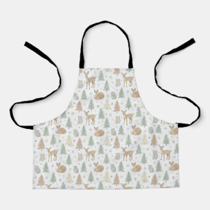 Winter Forest Animals Seamless Pattern Apron